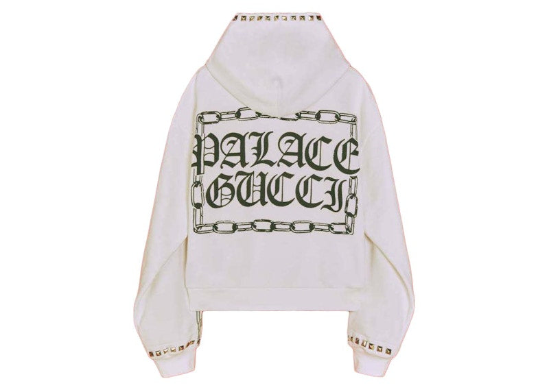 Palace x Gucci Printed Cotton Jersey Stud Sweatshirt Off-White