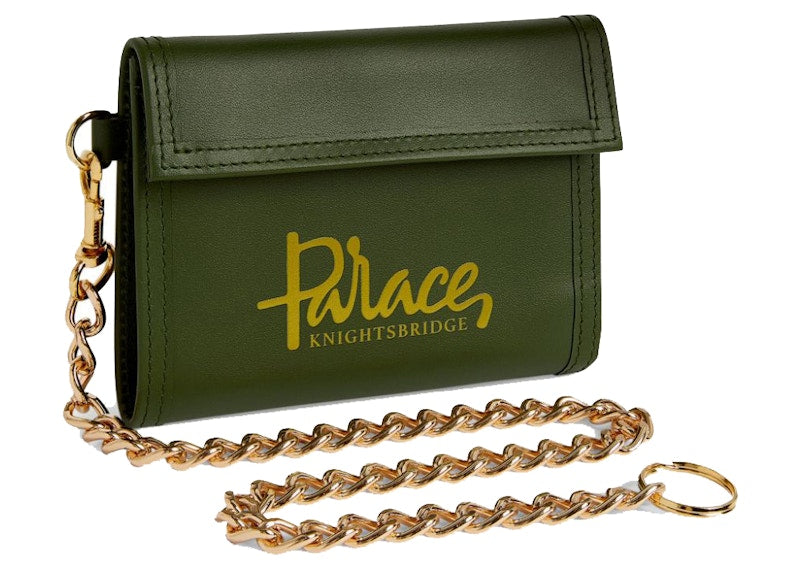Palace x Harrods Leather Logo Chain Wallet Green