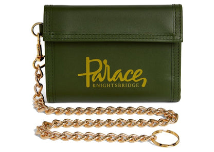 Palace x Harrods Leather Logo Chain Wallet Green