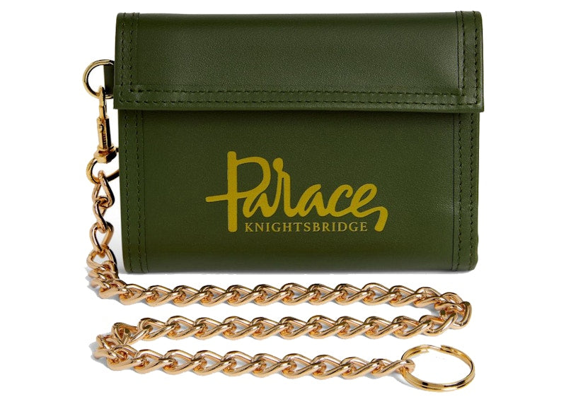 Palace x Harrods Leather Logo Chain Wallet Green
