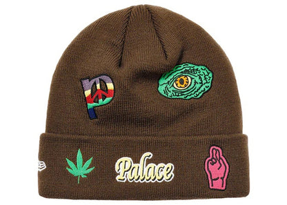 Palace x New Era Jesus Beanie Brown