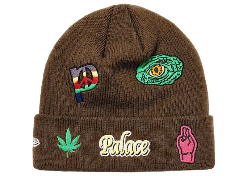 Palace x New Era Jesus Beanie Brown