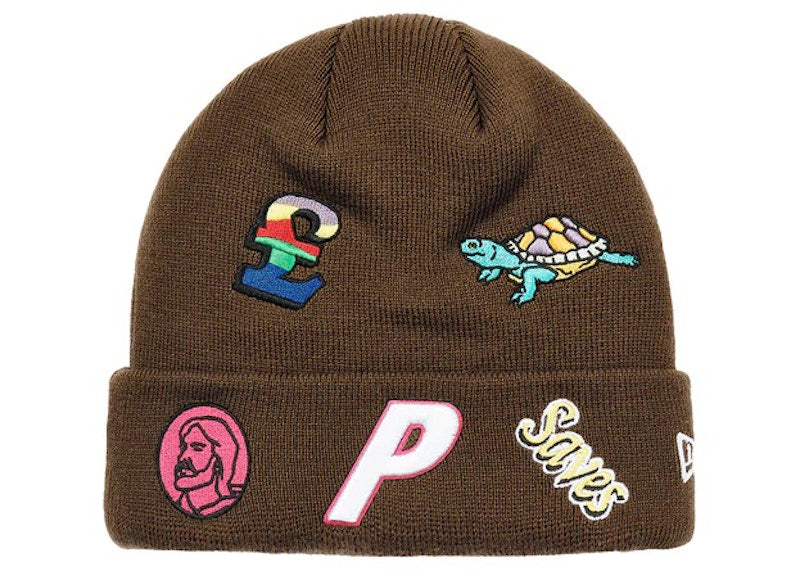 Palace x New Era Jesus Beanie Brown