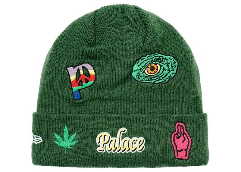 Palace x New Era Jesus Beanie Green