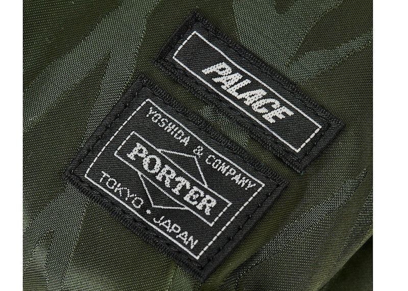 Palace x Porter Vertical Shoulder Bag Olive/Jacquard