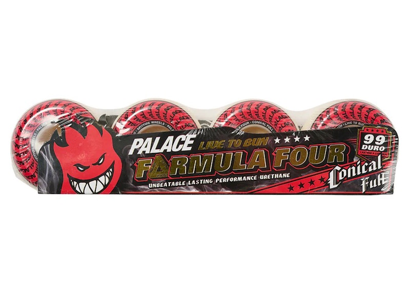 Palace x Spitfire Conical Full Formula Four Natural 52mm Wheels White/Red