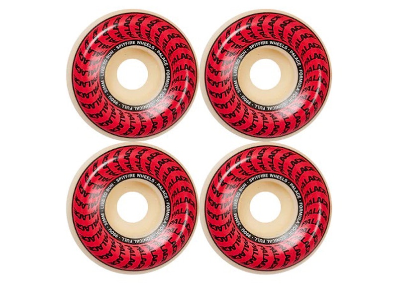 Palace x Spitfire Conical Full Formula Four Natural 52mm Wheels White/Red