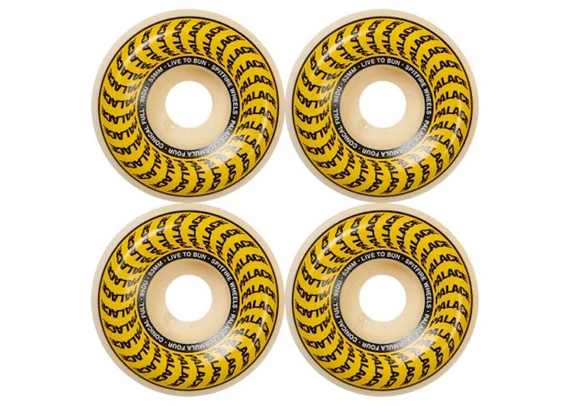 Palace x Spitfire Conical Full Formula Four Natural 53mm Wheels White/Yellow