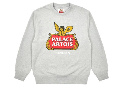 Palace x Stella Artois Cartouche Crew Grey Marl