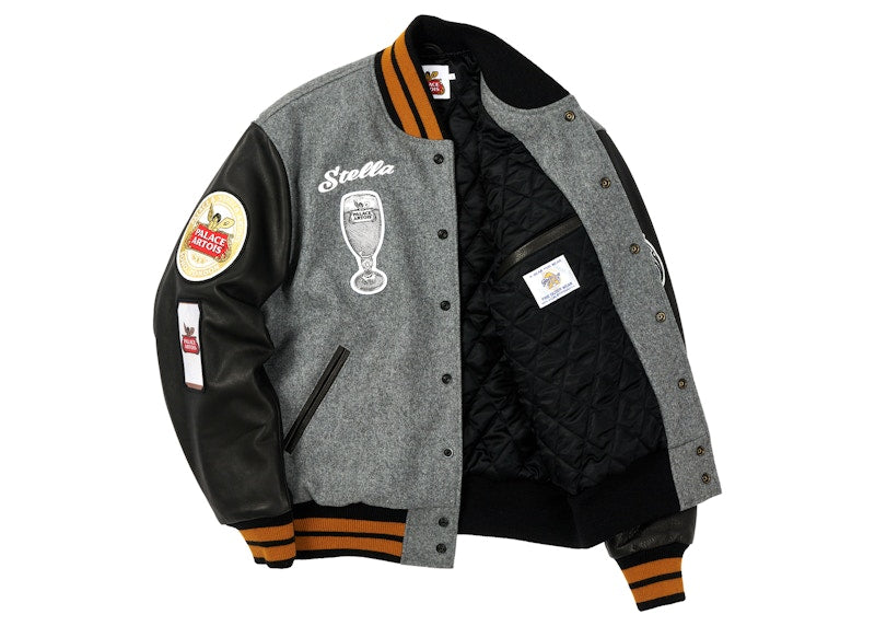 Palace x Stella Artois Wool Stadium Jacket Grey/Black