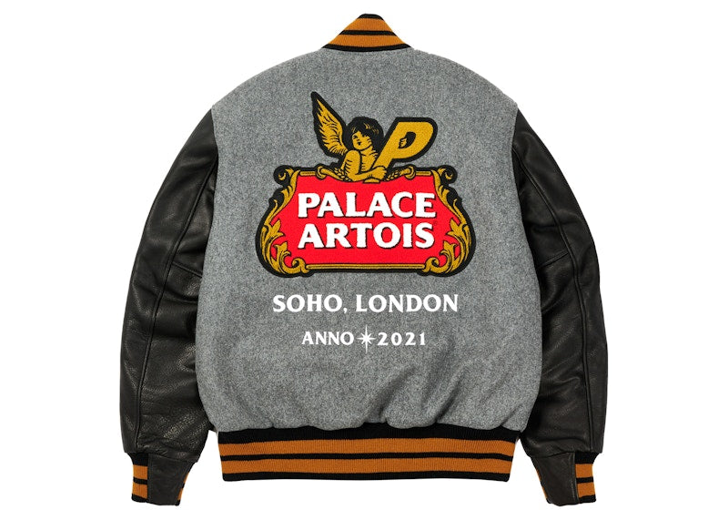 Palace x Stella Artois Wool Stadium Jacket Grey/Black
