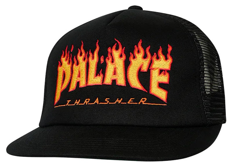 Palace x Thrasher Trucker Black