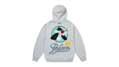 Palace x UGG Looney Tunes Hoodie Grey Marl