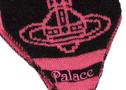 Palace x Vivienne Westwood Orb Knit Earflap Beanie Pink/Black