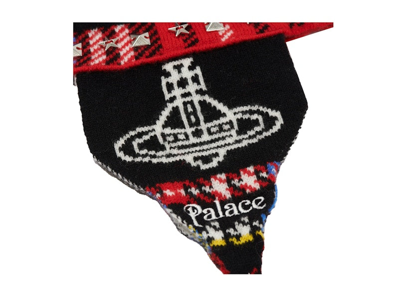 Palace x Vivienne Westwood Orb Knit Earflap Beanie Tartan