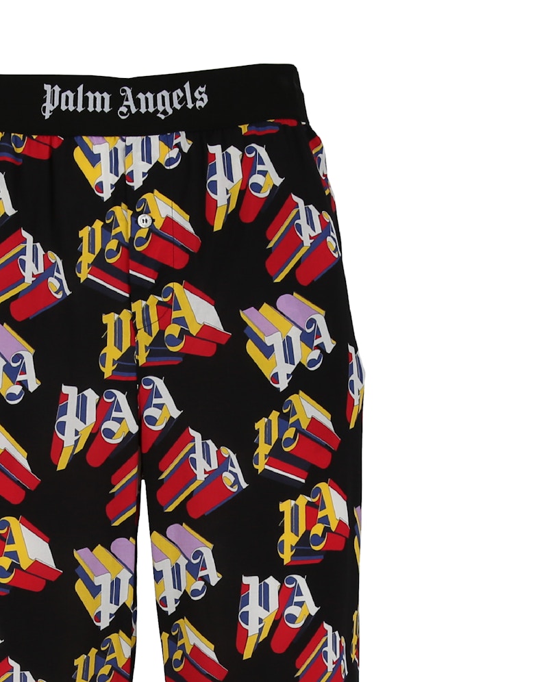 Palm Angels 3D Logo Print Straight-Leg Trousers Black/Red