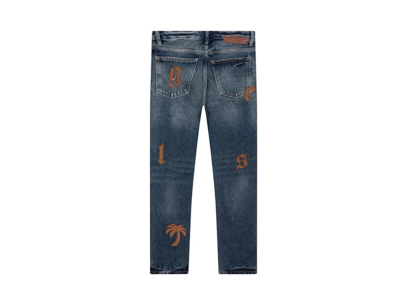 Palm Angels 5 Pocket Patch Straight Jeans Blue/Brown