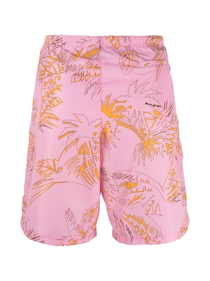 Palm Angels Abstract Palms Swim Shorts Pink/Gold