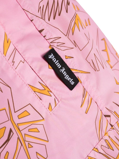 Palm Angels Abstract Palms Swim Shorts Pink/Gold