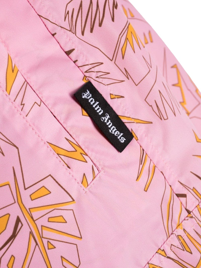 Palm Angels Abstract Palms Swim Shorts Pink/Gold