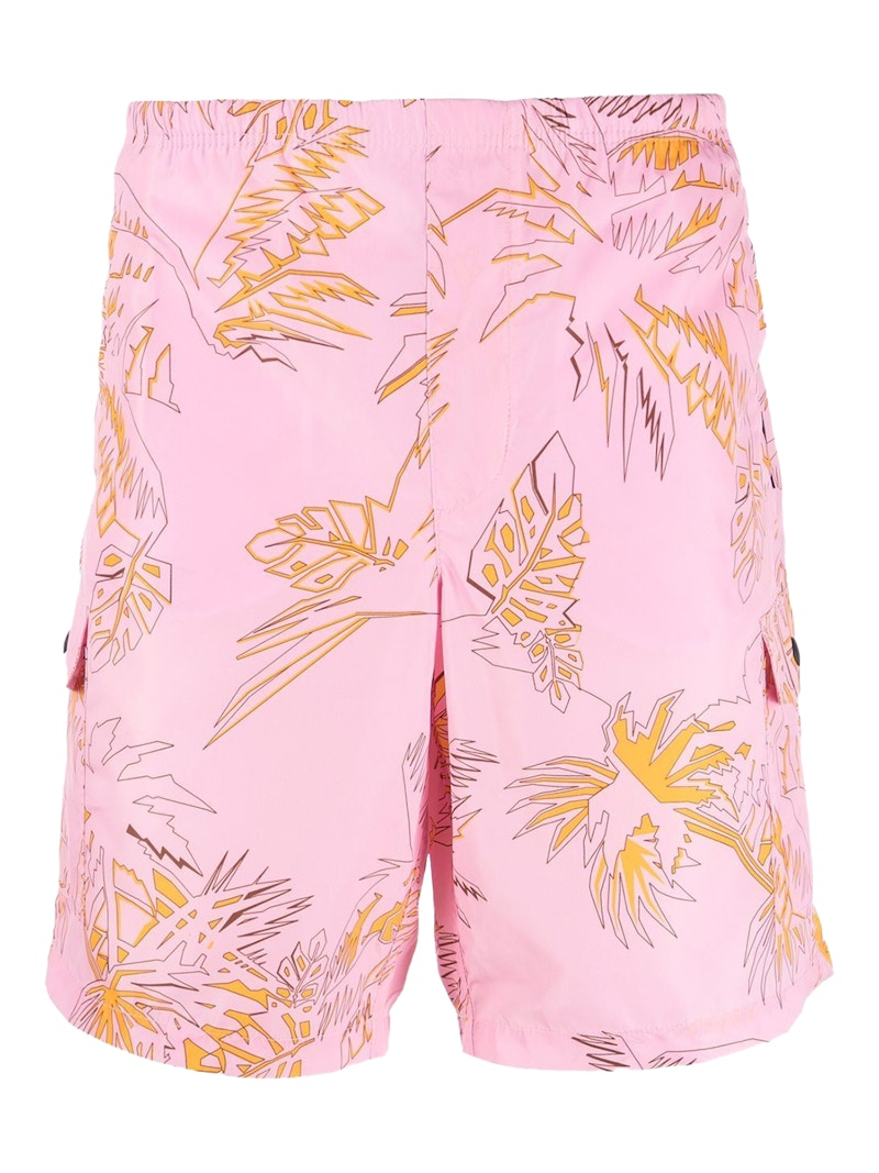 Palm Angels Abstract Palms Swim Shorts Pink/Gold