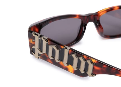 Palm Angels Angel Rectangle Frame Sunglasses Brown Grey (PERI001Y21PLA0016407)