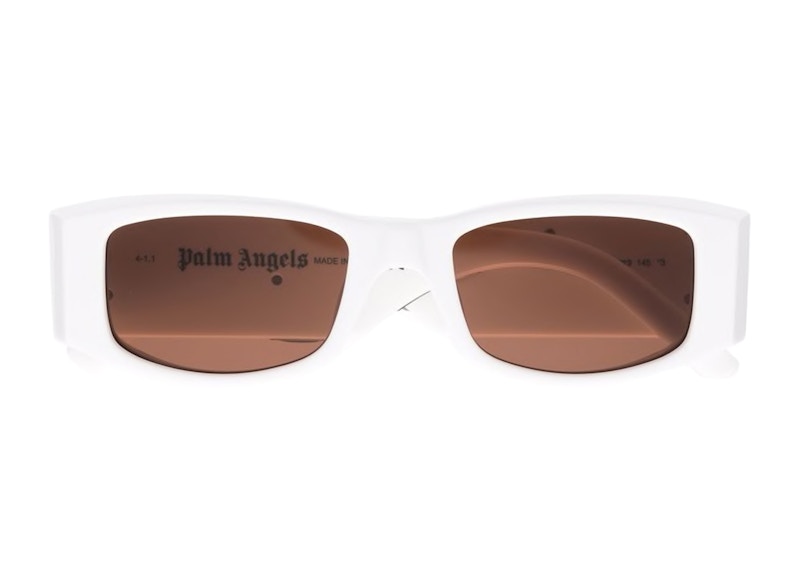 Palm Angels Angel Rectangle Frame Sunglasses White Brown (PERI001Y21PLA0010160)