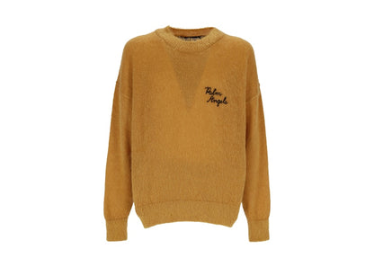 Palm Angels Back Palm Mohair Knit Sweater Beige/Yellow