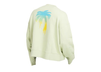 Palm Angels Back Spray Palm Embroidered Logo Crew Sweat Mint Green