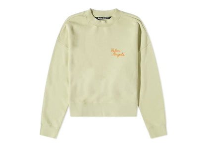 Palm Angels Back Spray Palm Embroidered Logo Crew Sweat Mint Green