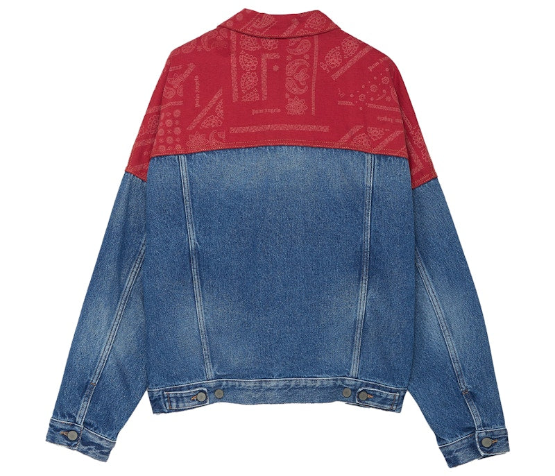 Palm Angels Bandana Denim Jacket Blue/Red