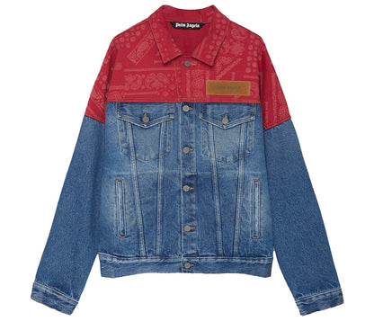 Palm Angels Bandana Denim Jacket Blue/Red