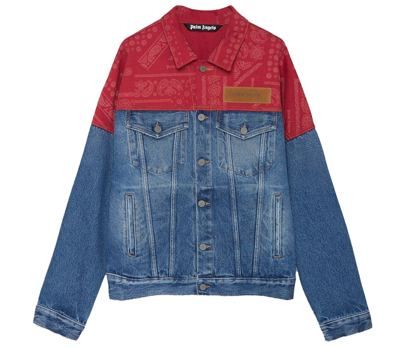 Palm Angels Bandana Denim Jacket Blue/Red