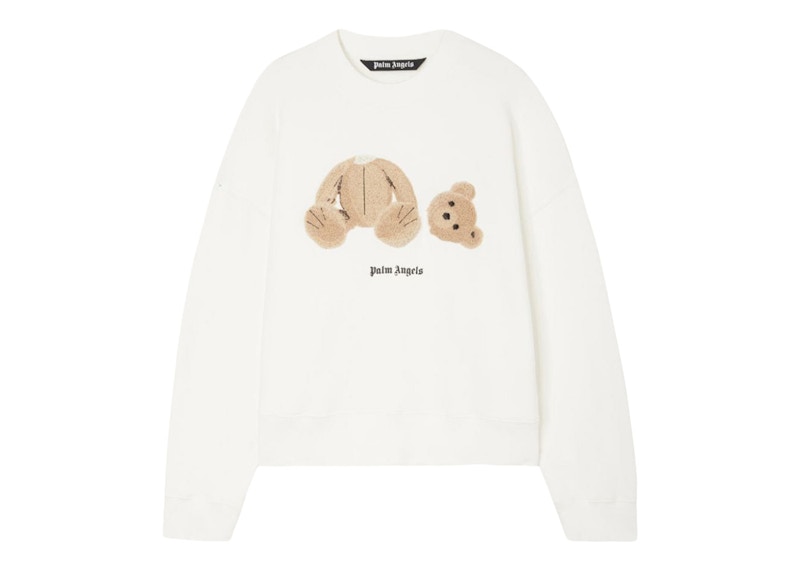 Palm Angels Bear Crew Sweatshirt 0360 Off White/Brown