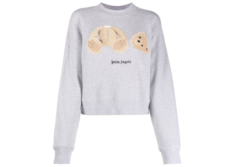 Palm Angels Bear Crewneck Sweatshirt Grey