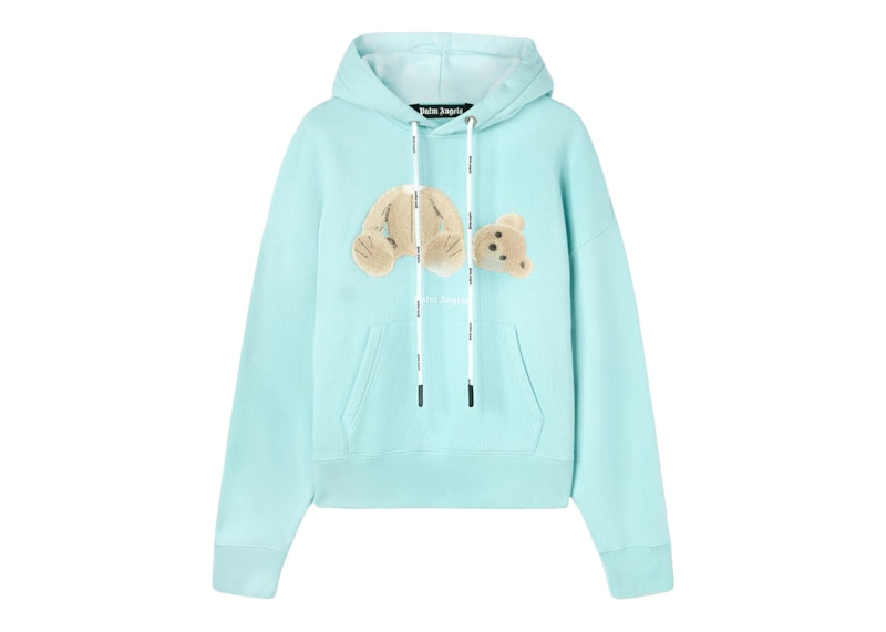 Palm Angels Bear Hoodie Light Blue/Brown