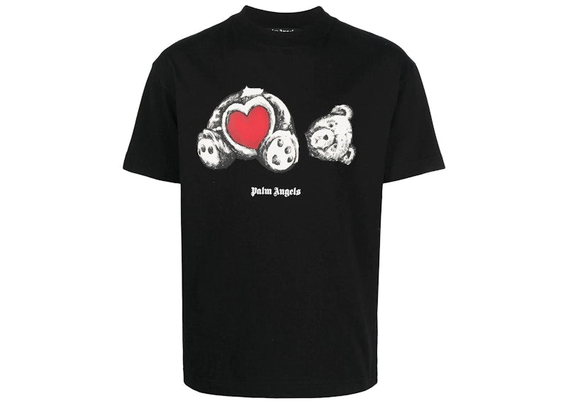 Palm Angels Bear In Love Logo T-shirt Black