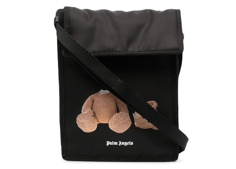 Palm Angels Bear-Motif Shoulder Bag Black