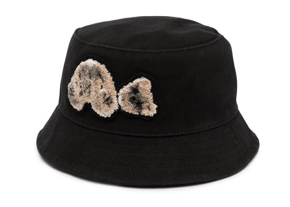 Palm Angels Bear Sprayed Bucket Hat Black