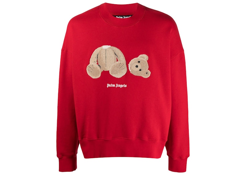Palm Angels Bear Sweatshirt Red