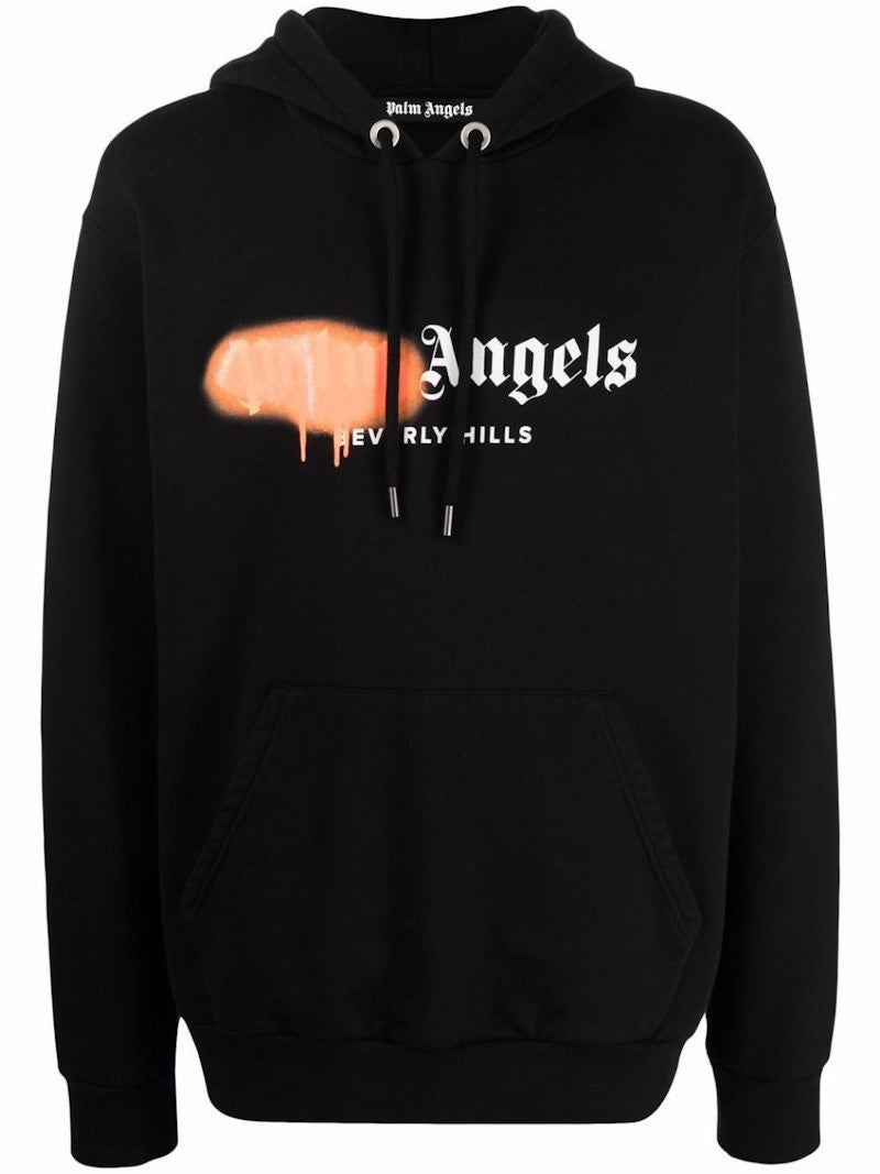 Palm Angels Beverly Hills Sprayed Logo Hoodie Black