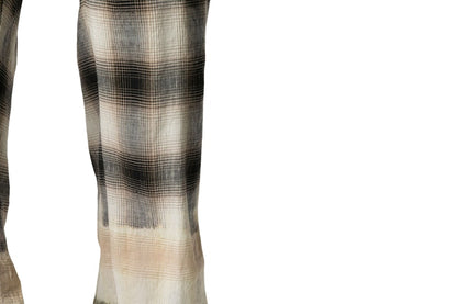 Palm Angels Bleached Plaid Straight Leg Pants Brown/Multicolor