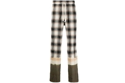 Palm Angels Bleached Plaid Straight Leg Pants Brown/Multicolor