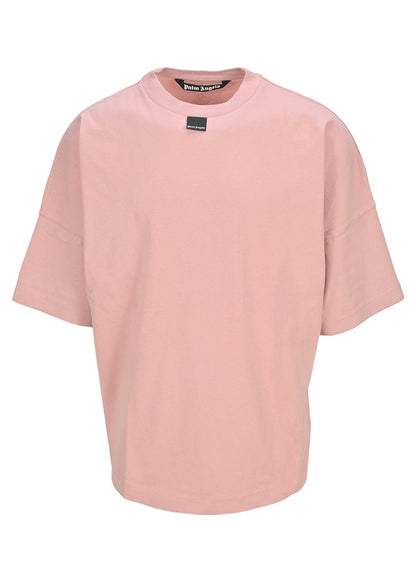 Palm Angels Blurred Logo Oversized T-Shirt Mauve White