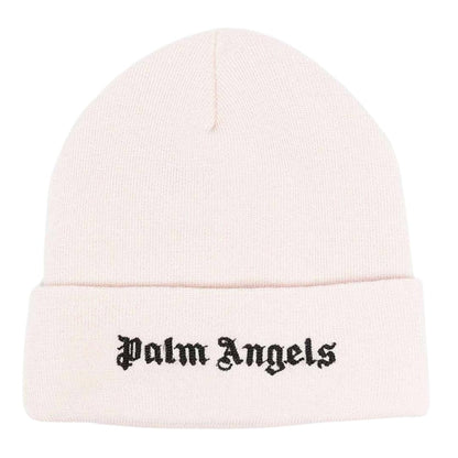 Palm Angels Brand Logo Beanie Beige