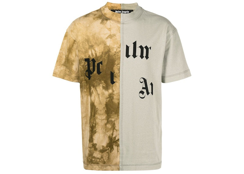 Palm Angels Broken Logo Panelled T-shirt Green