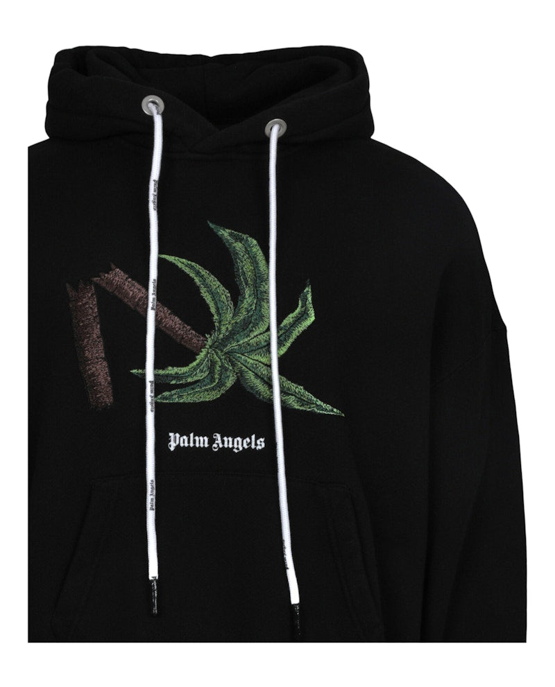 Palm Angels Broken Palm Pullover Hoodie Black/Green