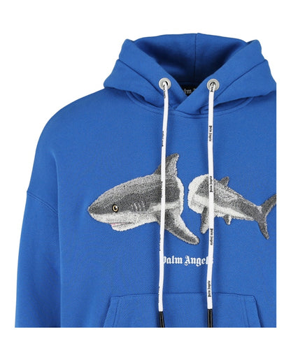Palm Angels Broken-Shark Hoodie Blue/Grey