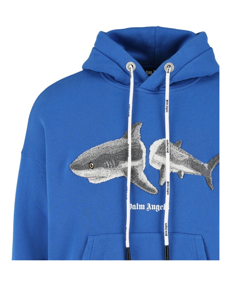 Palm Angels Broken-Shark Hoodie Blue/Grey