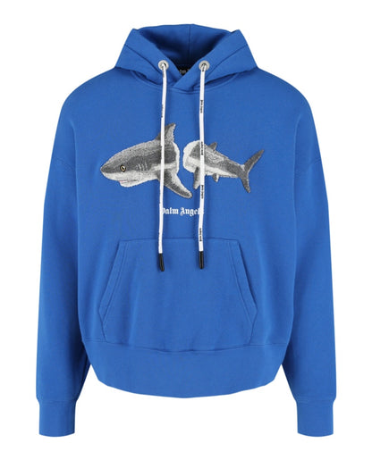 Palm Angels Broken-Shark Hoodie Blue/Grey